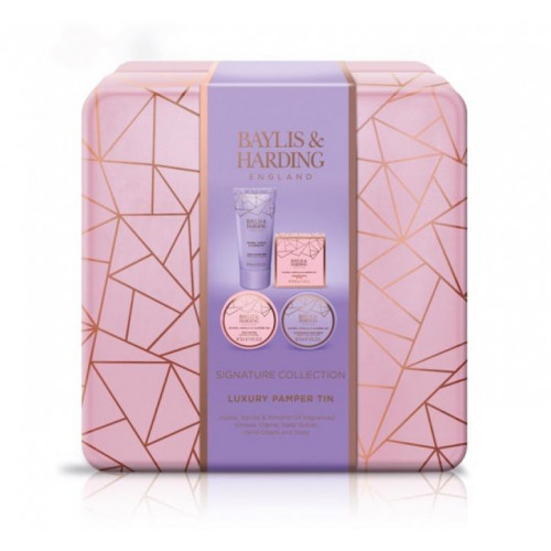 Baylis & Harding Jojoba, Vanilla & Almond Oil Luxury Pamper Tin Gift Set Dāvanu komplekts