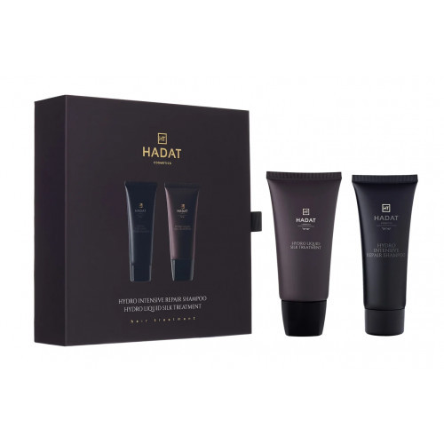 Hadat Cosmetics Intensive Repair Shampoo & Liquid Silk Treatment Mini Gift Box Matu atjaunošanas komplekts