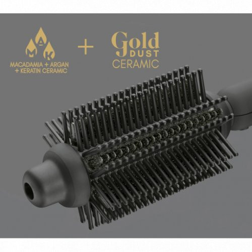 Diva Pro Styling Precious Metals Gold Dust Full Volume, Curling & Styling Hot Brush Matu veidošanās ķemme 1gab.