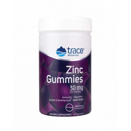 Trace Minerals Zinc Gummies 30mg Cinka želejkonfektēs 60 Košļājamās tabletes