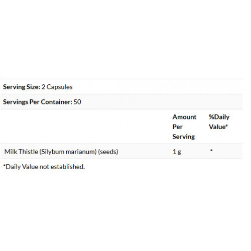 SWANSON Full Spectrum Milk Thistle 500 mg Uztura bagātinātājs piena dadzis 100 kapsulas