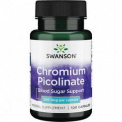 SWANSON Chromium Picolinate Blood Sugar Support 200 mcg Hroms 100 kapsulas