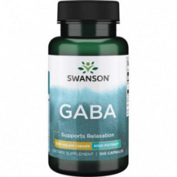 SWANSON Gaba High Potency 500 mg Uztura bagātinātājs Gaba 100 kapsulas