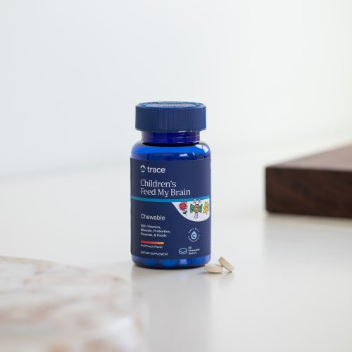 Trace Minerals Children's Feed My Brain Bērnu uztura bagātinātājs, pabaro smadzenes 60 kapsulas