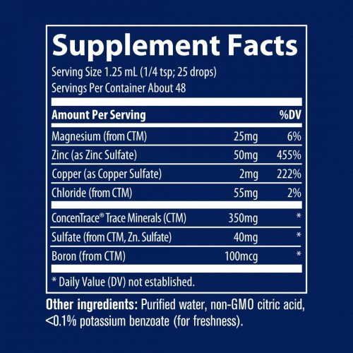 Trace Minerals Ionic Zinc 50mg Šķidrs jonu cinks 59ml