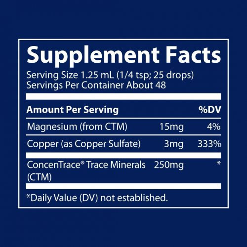 Trace Minerals Ionic Copper 3mg Šķidrs jonu varš 59ml