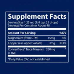 Trace Minerals Ionic Copper 3mg Šķidrs jonu varš 59ml