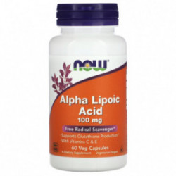 NOW Foods Alpha Lipoic Acid 100 mg Uztura bagātinātājs enerģijas līmeņa uzturēšanai 120 kapsulas