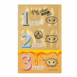 Holika Holika Pig Nose Clear Blackhead Honey Gold 3-Step Kit Poru attīrīšanas komplekts 1gab.