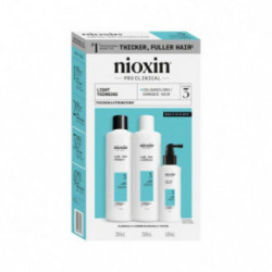 Nioxin Pro Clinical System 3 Kit Matu kopšanas komplekts viegli retinošiem matiem 300ml+300ml+100ml