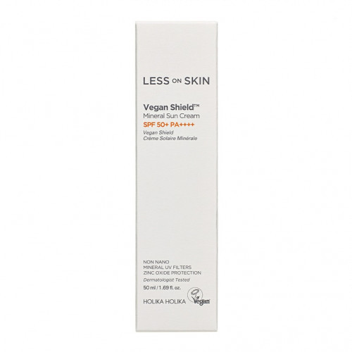 Holika Holika Less On Skin Vegan Shield Mineral Sun Cream SPF50+ Aizsargājošs krēms no saules 50ml