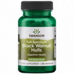 SWANSON Black Walnut Hulls Digestive Health 500mg Melnais valrieksts 60 kapsulas