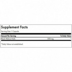 SWANSON Black Walnut Hulls Digestive Health 500mg Melnais valrieksts 60 kapsulas