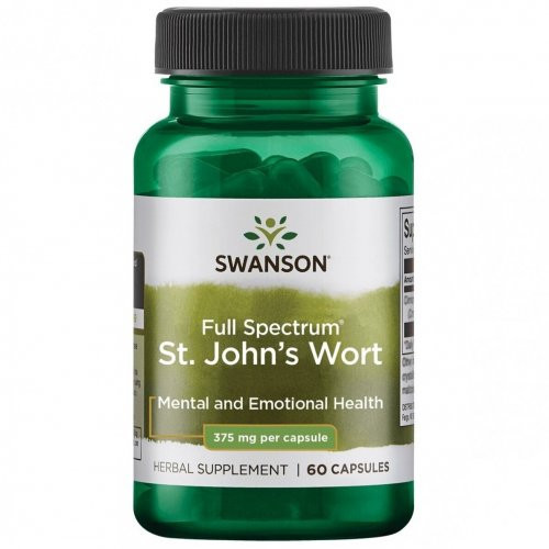 SWANSON Full Spectrum St. John's Wort Mental and Emotional Health 375mg Asinszāle 60 kapsulas
