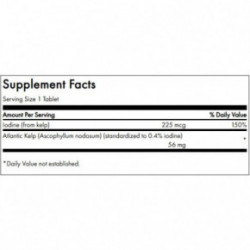 SWANSON Kelp Tyroid Support Iodine Source Naturāls jods 250 tablečių