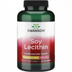 SWANSON Soy Lecithin Cardiovascular Heath 1200mg Lecitīns (bez ĢMO) 90 kapsulas