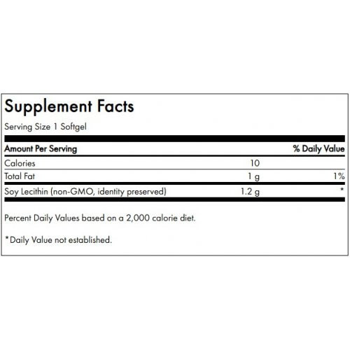 SWANSON Soy Lecithin Cardiovascular Heath 1200mg Lecitīns (bez ĢMO) 90 kapsulas