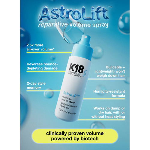 K18 AstroLift Reparative Volume Spray Atjaunojošs apjoma sprejs 118ml