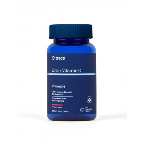 Trace Minerals Zinc + Vitamin C Chewable 40 mg | 250 mg Cinks + C vitamīns imunitātei 60 kapsulas