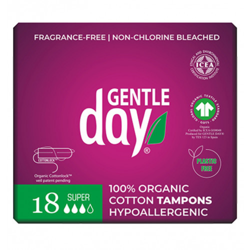 Gentle Day Super Organic Cotton Tampons Ekoloģiski tamponi 18 vnt