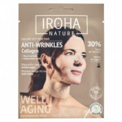 IROHA Cotton Face and Neck Mask Collagen Maska sejai un kaklam, intensīvai pretnovecošanās iedarbībai 30ml