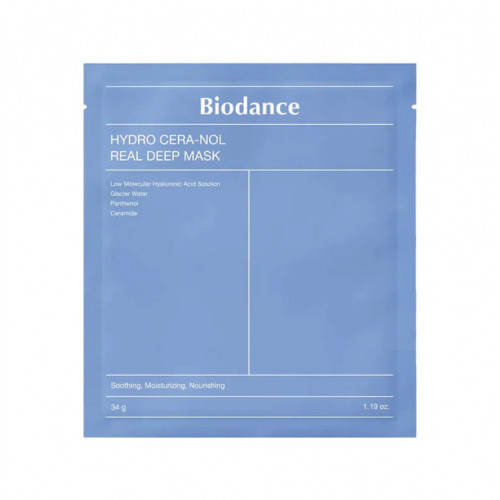 Biodance Hydro Cera Nol Real Deep Mask Intensīvi mitrinoša, nomierinoša sejas maska 4x34 g.