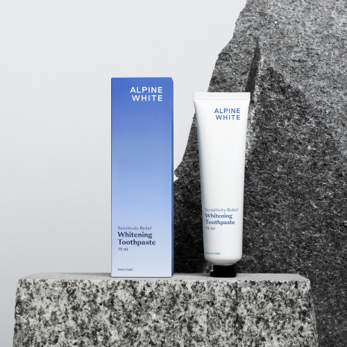 Alpine White Whitening Toothpaste Sensitivity Relief Balinoša pasta jutīgām smaganām 75ml