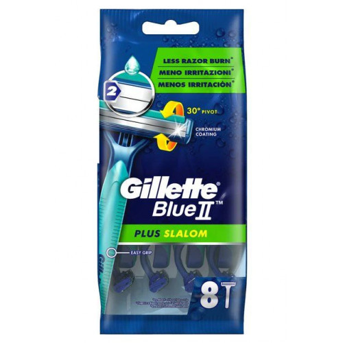 Gillette Blue II Plus Slalom Razor Vienreizlietojamie skuvekļi 8vnt