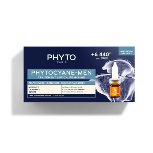 Phyto Phytocyane Anti Hair Loss Treatment For Men Ampulas vīriešiem pret matu izkrišanu 12x3,5ml