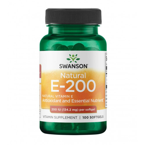 SWANSON Natural Vitamin E 134.2 mg Naturāls vitamīns E 100 kapsulas