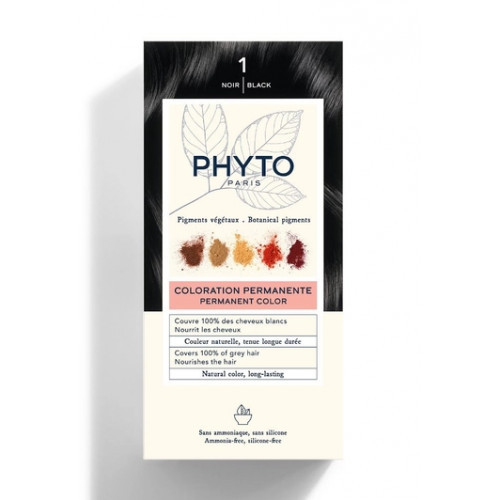 Phyto Permanent Hair Color Matu krāsa bez amonjaka 1 Black