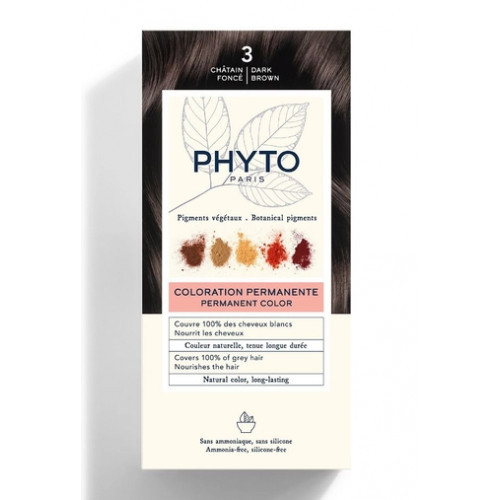 Phyto Permanent Hair Color Matu krāsa bez amonjaka 1 Black