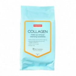 Purederm Collagen Make-Up Remover Cleansing Towelettes Mitrās salvetes kosmētikas noņemšanai 30gab.