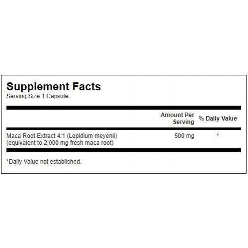 SWANSON Maca 500mg Sexual Health Uztura bagātinātājs 60 kapsulas
