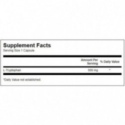 SWANSON L-Tryptophan 500mg Sleep Support Uztura bagātinātājs L-triptofāns 60 kapsulas