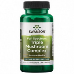 SWANSON Triple Mushroom Complex Immune Health Uztura bagātinātājs Maitake, Reishi un Shiitake 60 kapsulas