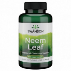 SWANSON Neem Leaf 500mg Traditional Cleansing Support Indijas ninbas lapu uztura bagātinātājs 100 kapsulas