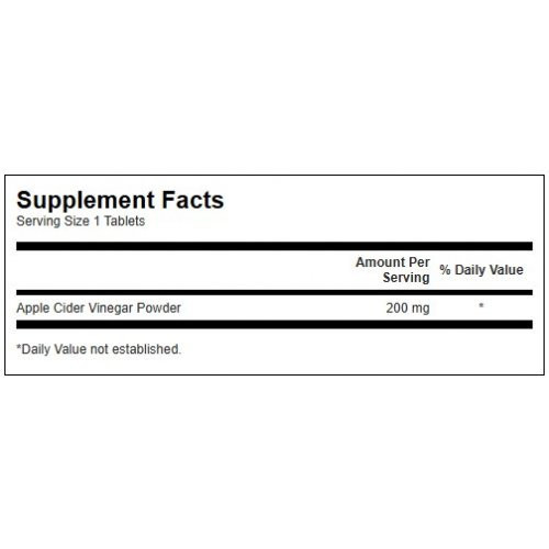SWANSON Apple Cider Vinegar 200mg Detoxification Support Ābolu sidra etiķa uztura bagātinātājs 120 kapsulas