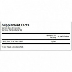 SWANSON Full Spectrum Pau d'Arco 500 mg Uztura bagātinātājs imunitātei 100 kapsulas