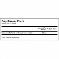 SWANSON Pycnogenol 50mg Antioxidant Support Jūras priedes mizas ekstrakts 50 capsules