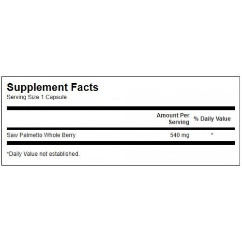SWANSON Saw Palmetto 540mg Prostate Health Uztura bagātinātājs vīriešiem 100 kapsulas