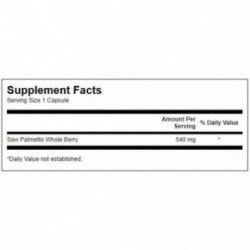 SWANSON Saw Palmetto 540mg Prostate Health Uztura bagātinātājs vīriešiem 100 kapsulas