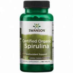 SWANSON Certified Organic Spirulina 500mg Antioxidant Support Spirulīna 180 kapsulas