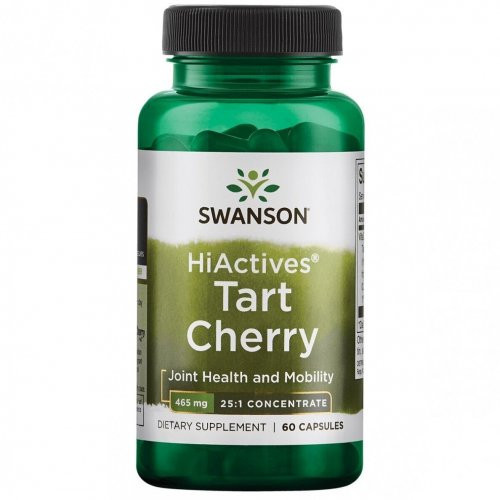 SWANSON HiActives Tart Cherry 465mg Joint Health and Mobility Ķiršu koncentrāts 60 kapsulas