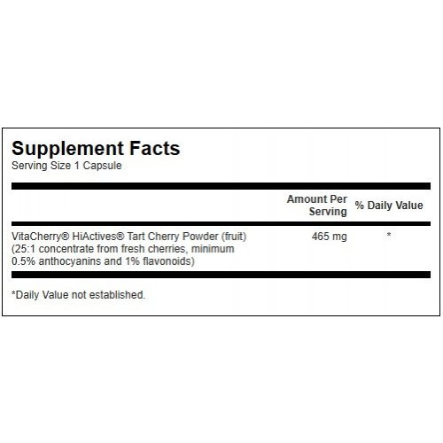 SWANSON HiActives Tart Cherry 465mg Joint Health and Mobility Ķiršu koncentrāts 60 kapsulas