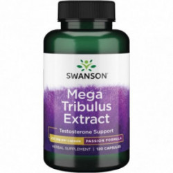 SWANSON Mega Tribulus Extract 250mg Testosterone Support Tribulusa ekstrakts 120 kapsulas