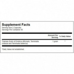 SWANSON Triphala 500mg Digestive and Immune Health Uztura bagātinātājs Triphala 100 kapsulas