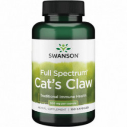 SWANSON Full Spectrum Cats Claw 500mg Traditional Immune Health Uztura bagātinātājs Una De Gato 100 kapsulas