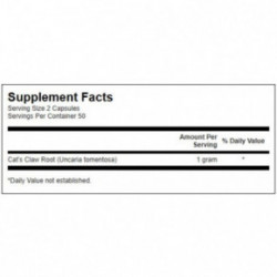 SWANSON Full Spectrum Cats Claw 500mg Traditional Immune Health Uztura bagātinātājs Una De Gato 100 kapsulas