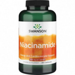 SWANSON Niacinamide 500mg Energy and Cardiovascular Support B3 vitamīns, niacīns 250 kapsulių